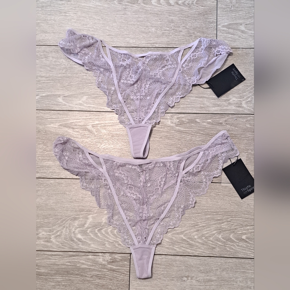 2 Brand New Thistle & Spire Lace Trim Lavender Panties